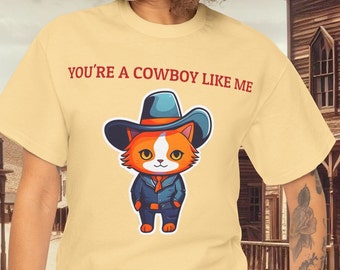 Cowboy Cat T-Shirt, Western Graphic Tee, Cat Lover Gift