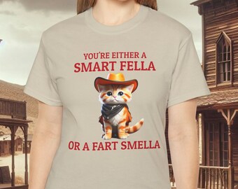 Cowboy Katzen T-Shirt: Lustiges Ironisches T-Shirt für Katzenliebhaber