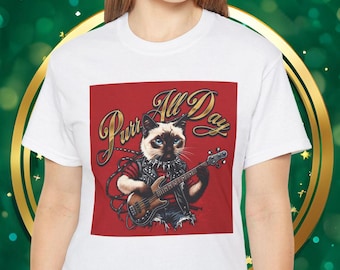 Siamesisk katt T-shirt: Rocker kattälskare gåva
