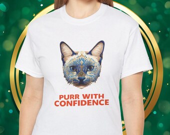 Weirdcore katt-T-shirt: Abstrakt mental hälsa-gåva för kattälskare