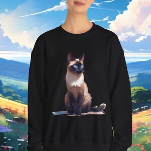 Siamese Cat Sweatshirt Men Women Cat Gift Pretty Shirt Mesmerise Alt Clothing Colorful Crewneck Sweatshirt Catful Petful Shirts That Go Hard