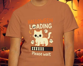 Comfort Colors Halloween Cat Ghost Shirt: Spooky Fall Tee