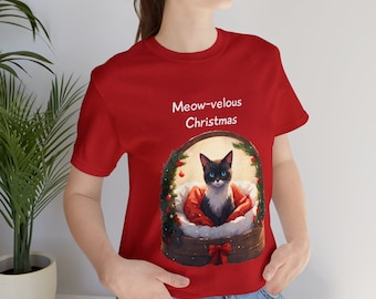 Meow-velous Christmas Cat T-Shirt: Gift for Cat Lover