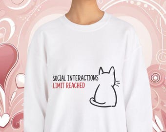 Anti Social Cat Sweatshirt: Funny Mental Health Crewneck