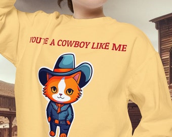Cowboy Cat Sweatshirt: Funny Western Graphic Tee, Cat Lover Gift