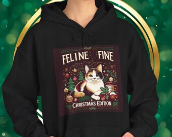 Weihnachtskatze Hoodie: Feline feines Sweatshirt, Geschenk Katzenliebhaber