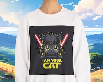 Star Wars inspirierte Katze Sweatshirt: Lustiges Film Parodie Shirt