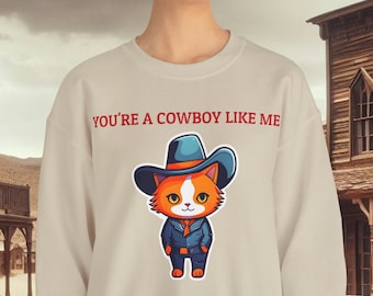 Cowboy Cat Sweatshirt: Funny Western Graphic Tee, Cat Lover Gift