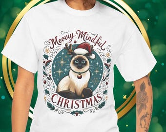 Siamesische Katzen T-Shirt: Meowy Achtsames Geschenk für Mentale Gesundheit