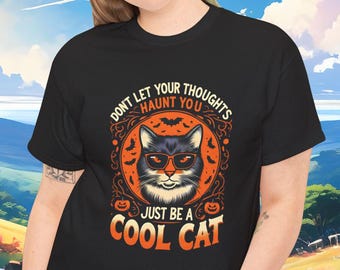 Halloween Cat T-Shirt: Cat Design, Cat Lover Gift