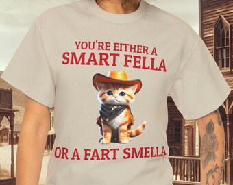 Cowboykatt-t-shirt: Rolig ironisk present till kattälskare