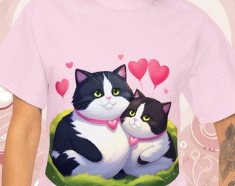 Smokingkattpar-T-shirt: Alla hjärtans dag-present till kattälskare