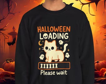 Comfort Colors Halloween Cat Sweatshirt: Spooky Ghost Costume