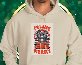 Julkattluva: Katt- och glad tröja, present till kattälskare