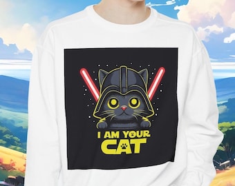 Star Wars inspirierte Katzen Sweatshirt: Lustiger abstrakter Weirdcore Stil