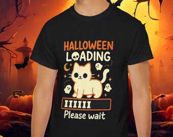 Halloween Cat Ghost Comfort Colors Shirt: Spooky Fall Tee