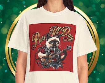 Siamesisk katt T-shirt: Spinnande hela dagen, gåva för mental hälsa