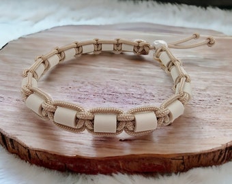 EM-Keramik Halsband | Halsumfang individualisierbar I Farbe Beige