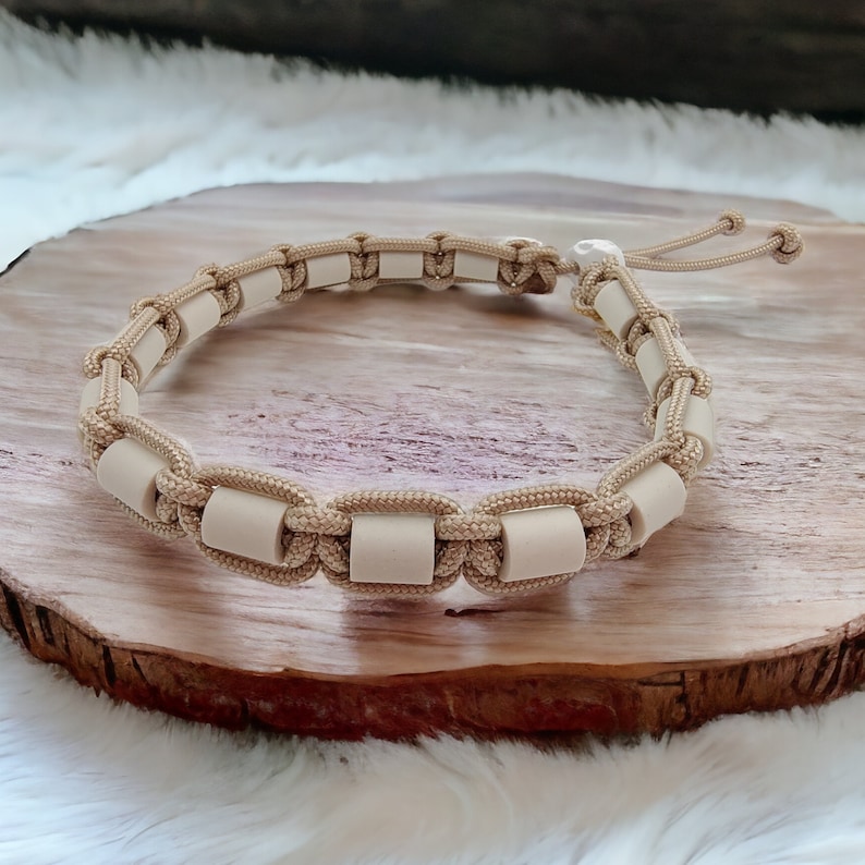 EM-Keramik Halsband Halsumfang individualisierbar I Farbe Beige Bild 1