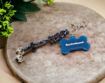 Kotbeutelhalter Zubehör für Hund aus Paracord mit Anhänger "Seelenhund" Geschenk Accessoire