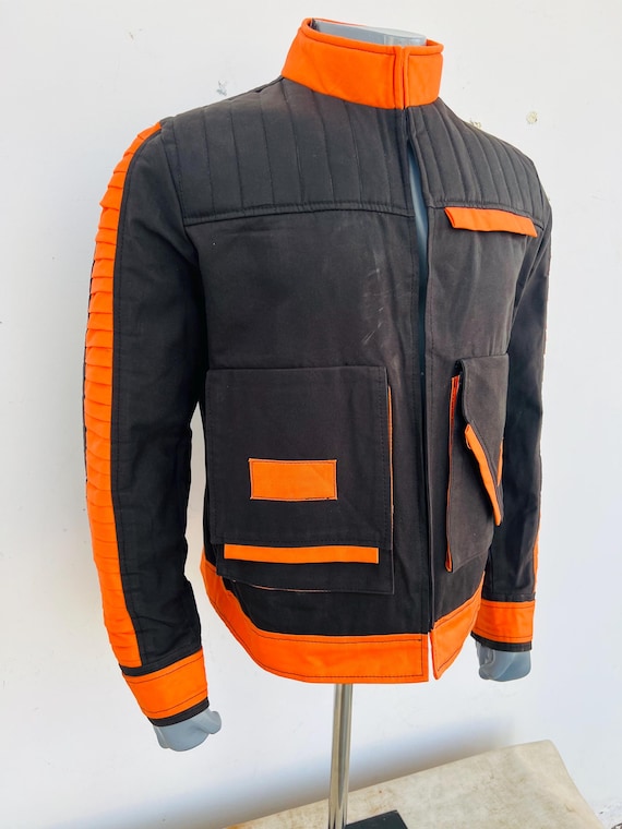 Star Wars Inspired Jacket: Orange Strips, Black Cassian Andor