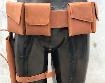 Cinturón de cuero inspirado en el cosplay de Boba Fett