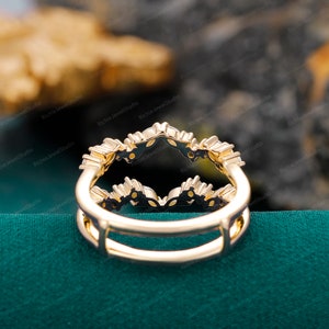 Moissanite Wedding Band Enhance Stacking Band - MollyJewelyUS