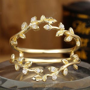 Niepowtarzalny pierścionek Moissanite Enhancer Lab Diamond Matching Ring Promise Ring | Obrączka MoissaniteEternity | Personalizowany pierścień Ring Enhancer Guard dla niej