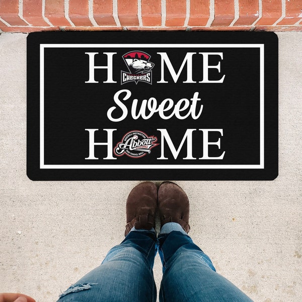 Custom House Divided Home Sweet Home Doormat, College Football - Hockey - Basketball - Baseball Doormat, Custom Sport Logos Doormat