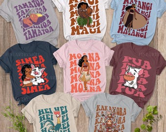Disney Moana All Characters Shirt, Moana Maui Tamatoa Kakamora Matangi Shirt, Moana Costume Tee, Moana Birthday Shirt, Disney Matching Tee