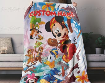 Personalized Mickey and Co Blanket, Disney Goofy Pluto Clarabelle Blanket, Custom Minnie Daisy Donald Throw, Disney Christmas Blanket Gift