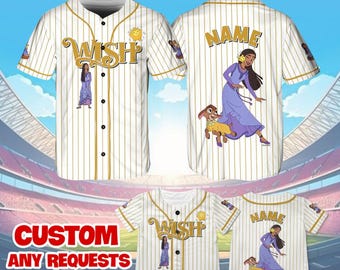 Disney Wish Jersey, Disney Wish Family Jerseys, Wish Asha Valentino Jersey, Disney Baseball Jersey Shirt, Disney Trip, Disney World, QJ52