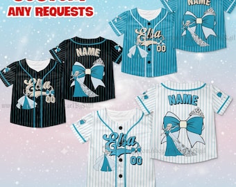 Princess Elsa Baseball Jersey, Disney Elsa Coquette Bow Shirt, Frozen Inspired Ribbons Shirt, Princess Elsa Shirt, Baby Girl Jersey Shirt