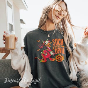 Donald Such a Little Devil Shirt, Donald Duck Halloween Shirt, Disney Halloween Comfort Colors Shirt, Disney Spooky Season Hoodie, QSA528