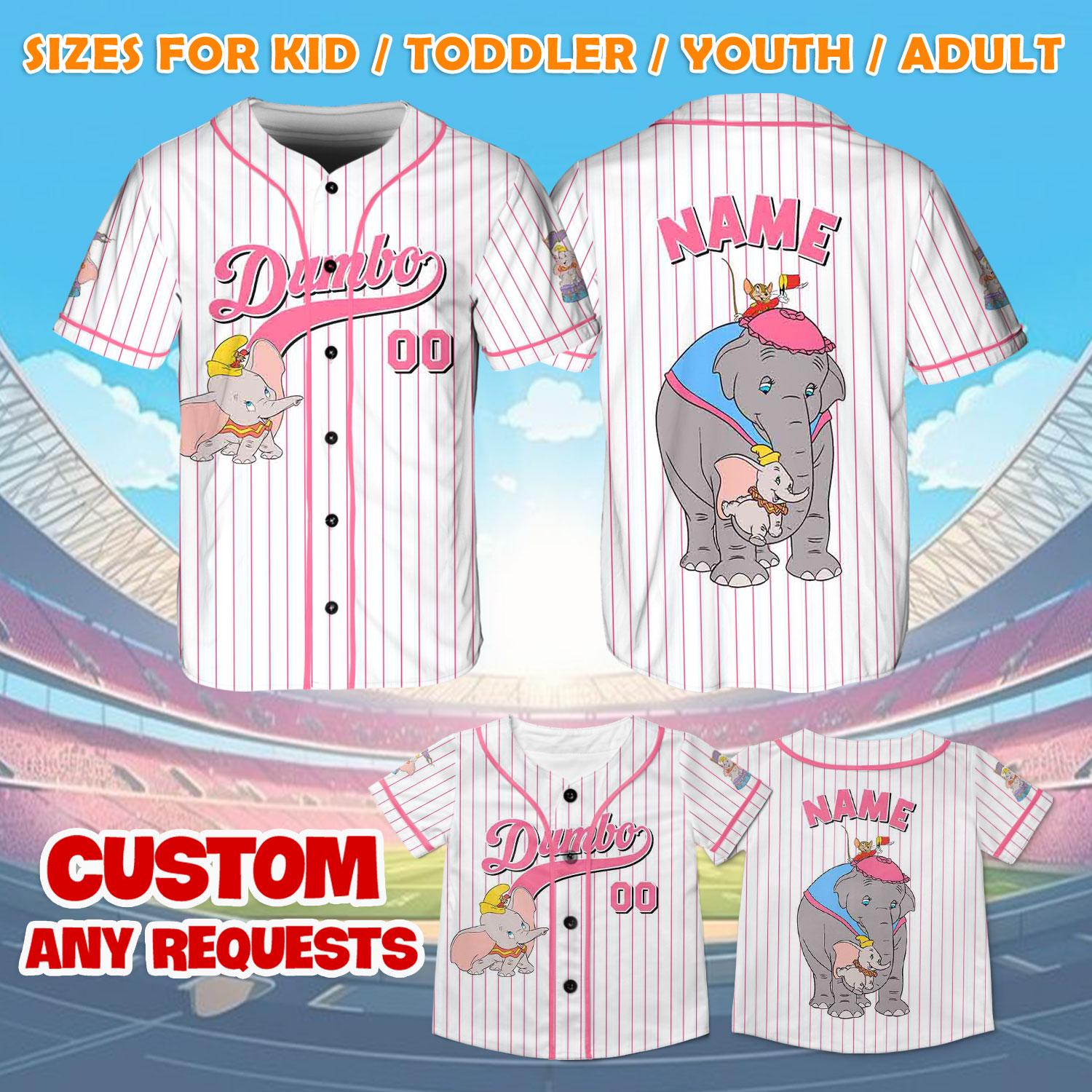 Dumbo Dumbo the Flying Elephant Jersey Shirt, Disney Dumbo Baseball Jersey, Dumbo Cosplay, Disney Trip Shirt, Disney World Shirt, QJ23