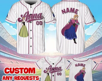 Frozen Anna Jersey Shirt, Disney Frozen Baseball Jersey, Princess Anna Cosplay, Princess Anna Birthday Shirt, Disney Trip Shirt, QJ18