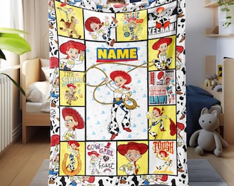 Personalized Toy Story Jessie Blanket, Jessie Baby Girl Blanket, Toy Story Fleece Blanket, Disney Birthday Girl Blanket Gift