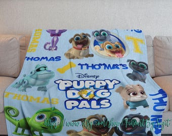 Puppy Dog Pals Disney Blanket, Bingo Hissy Rolly Blanket, Puppy Dog Pals  Themed Blanket, Disney Birthday Blanket Gift, Disney Kids Blanket