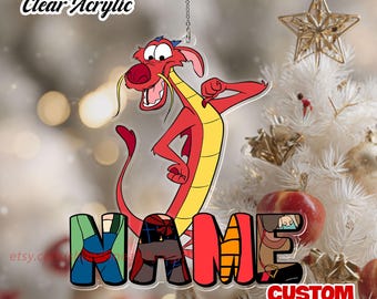 Disney Mushu Dragon Ornament, Custom Mulan Ornament, Mulan Ornament, Khan Ornament, Disney Christmas Gift Ornament Set
