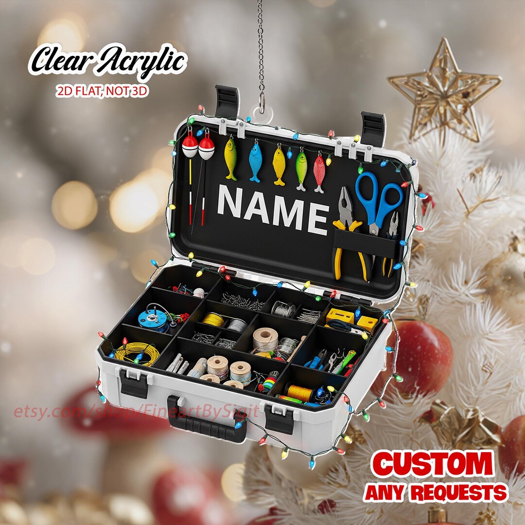 Custom Name Tackle Box Ornament, Personalized Fisherman Gift, Angler ...
