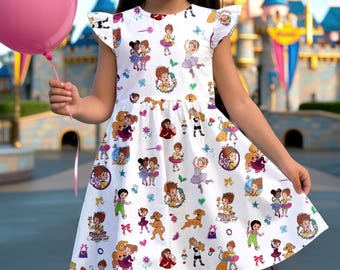 Fancy Nancy Kids Ruffle Dress, Disney Fancy Nancy Dress, Nancy Clancy Kids Dress, Fancy Nancy Kids Birthday Gift, Disney Trip Outfit
