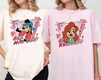 Max And Roxanne Valentine Shirt, A Goofy Movie Love Tee, Powerline Squad Tee, Disney World Trip 2026 Shirt, Romantic Disney Couple Tee