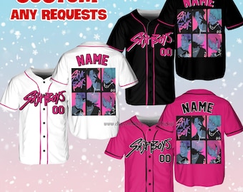Personalized Demon Hunters Saja Boys Jersey, Demon Hunters Inspired Baseball Jersey, Kpop Saja Boys Fan Gift, Kpop Style Birthday Jersey