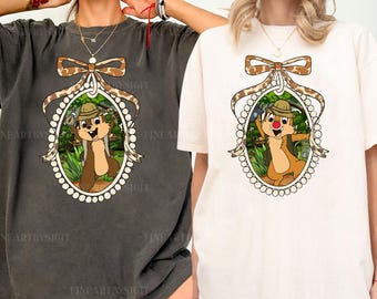 Chip and Dale Safari Coquette Shirt, Chip and Dale Couple Shirt, Disney Girls Trip Shirt, Animal Kingdom Shirt, Disney Costume Tee NVA371