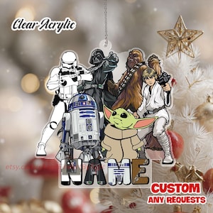 Custom Star Wars Ornament, Luke Skywalker Ornament, Darth Vader Ornament, Disney Christmas Gift, Christmas Tree Decor