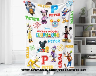 Custom Mickey and Friends Blanket, Disney Mickey Minnie Blanket , Mickey Mouse Birthday Gift, Custom Mickey Blanket, Disney Christmas Gift