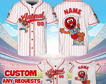 Camiseta de bebé animal, camiseta de béisbol de los Muppets de Disney, cosplay de bebé animal, camisetas familiares de Disney, camiseta del Reino Mágico, QJ75