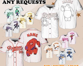 Big Hero Costume, Baymax Hiro Go Go Honey Wasabi Jersey, Disney Big Hero Matching Jersey, Disney Fredzilla Jersey, Disney Trip Jersey, QJ12