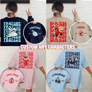 Pixar The Incredibles Characters Shirt, Mr Incredible Jack Jack Dash Frozone Shirt, Pixar Syndrome T-shirt, The Incredibles Costume Shirt