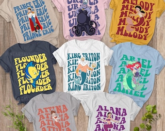 Little Mermaid Matching Shirt, Little Mermaid Ariel Shirt, Disney Alana Flounder Shirt, Disney Matching Shirt, Disney Mermaid Oufit